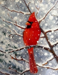 MFF:  Snowy Cardinal Tag