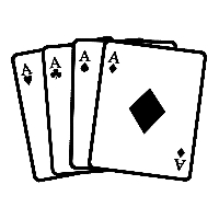 4 playing cards of Aces x2 partners #3