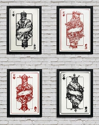 4 playing cards of kings X2 partners #4