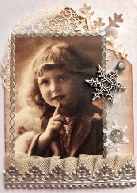 GAA: Little Girl in Winter Gothic Arch ATC