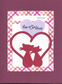 Valentine Card with Cat - 2 Partners