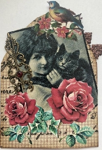 GAA Gothic Arch ATC with a Person and a Cat or Dog