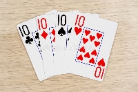 4 playing cards of Tens X2 partners #4