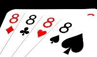 4 playing cards of Eights X2 partners #4