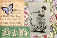USAPC:  Index Card Art: Sheet Music + Butterfly