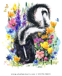 VC: Index Card Forest Animals Collection: Skunk