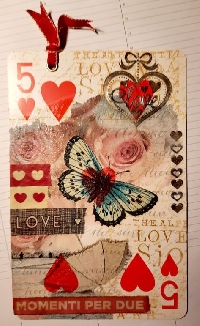 AACG: 5 of Hearts Altered Playing Card