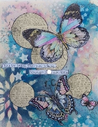 WIYM:  Index Card Art:  Blue + Butterfly