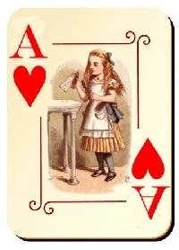 Alice In Wonderland ATC ~ Altered Playing Cards ~ 