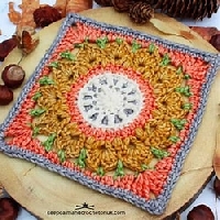 Granny Square Dishcloth - Fall