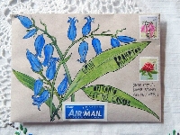 SMSUSA:  Artsy Flower Mail Art + Note + Tuck-In