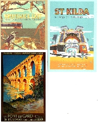 SIGN UP TO WIN 3 USED TRAVEL POSTER POSTCARDS