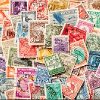 Used Stamps Collage Card