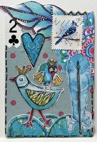 AIA: Altered Playing Card (APC) w/ a BIRD