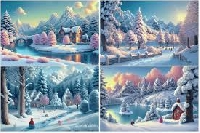 Winter Scenery / Landscape Postcard ( With Prompt)