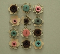Assorted Button paper flowers 