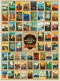 🏞️🐃🗺️National Parks Postcard USA #2 - Zion
