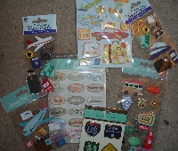 6 pc summer themed scrapbooking items JUN