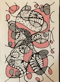 JLG: Neurographic With Doodle Postcard