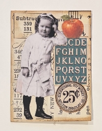 Tim Holtz Doll Back to School ATC w/ 3 elements