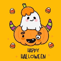 HS : HANDMADE Halloween Postcard #3 USA
