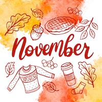 AIA:BER Month One Page Wonders 🍂🥧❄️☃️
