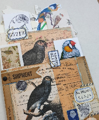 MFF:  Bird Pocket with Ephemera or Tag