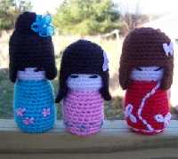 Crochet Kokeshi Doll #1