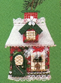 Glitter Christmas House Ornament
