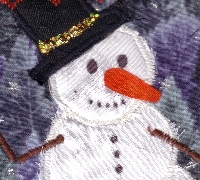 Fabric Frosty the Snowman Postcard Swap