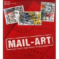 Handmade *postage stamp* covered postcard