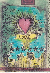 stamped heart ATC