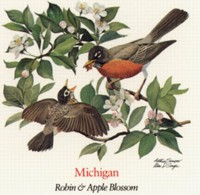 State Bird and State Flower ATC: Michigan