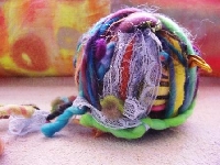 Fun Ball with Yarn,Fibers,Ribbons,Fabric