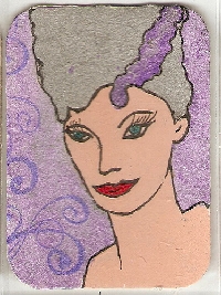  ATC: **painting** over gesso or tissue paper