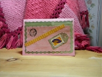 Handmade Card with Real Stamp Embellishment
