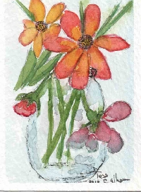 Watercolor ATC, May Flowers