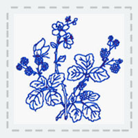 Bluework Embroidered Quilt Square--International