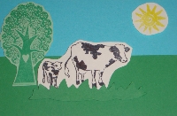 R S Farm Animal Series #2 Cow Post Card