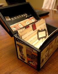 Altered Recipe box w kewl cards inside