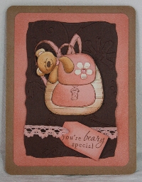 Hand Stamped Teddy Bear Card and Tag swap