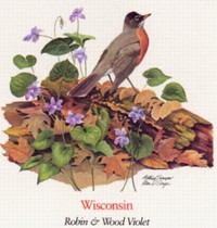 State Bird and State Flower ATC: Wisconsin
