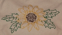 Hand Embroidered Fabric Postcard