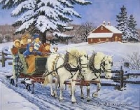 Christmas card challenge #10-Horse drawn sleigh
