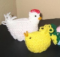 Spring Chicken Plastic Egg Cozy - knit or crochet