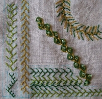 Embroidery ATC Series #4- Feather Stitch