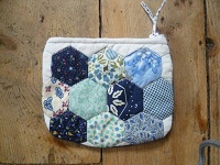 paper pieced and quilted coin purse