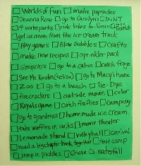 Favorite Things About Summer List!