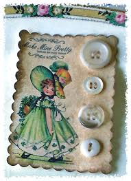 Vintage Button Card ATC #1 In Series