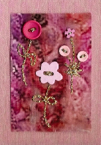 Button Card ATC  Series #2 Pink